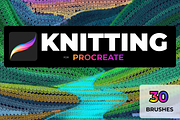 KNITTING brushes for PROCREATE, a Brush Add-On by Graphics Resources (Thumbnail 1 of 8)