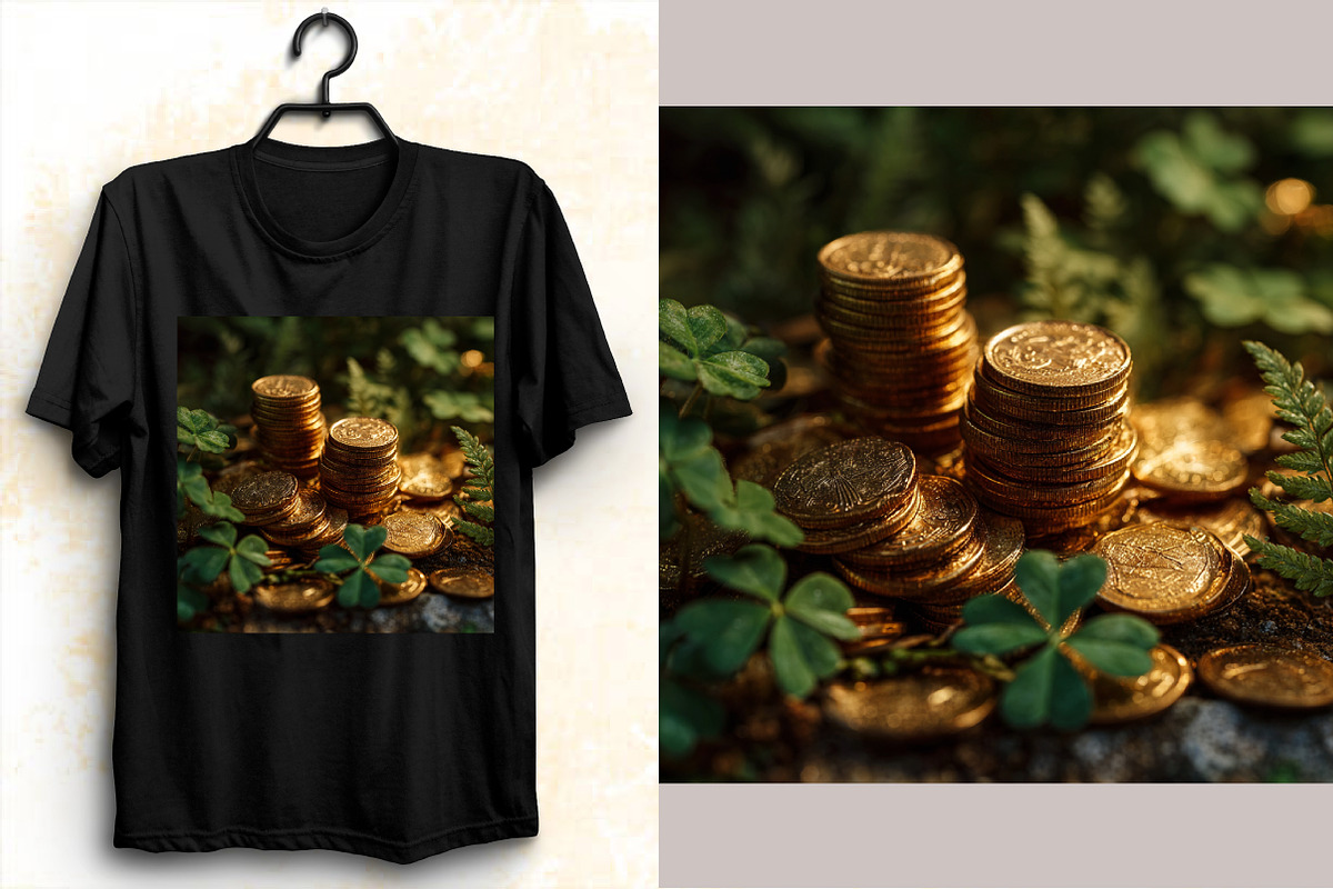 Gold Coins Pile St Patrick’s Backgro, a Background Graphic by SVGArt (Photo 4 of 8)
