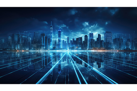 innovation blue tech background ai, a Technology Photo by pikepicture