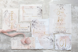 Peach & Grey Floral Wedding Suite