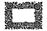 Luxury Floral Frame Silhouette, an Object Graphic by hafijul (Thumbnail 2 of 4)