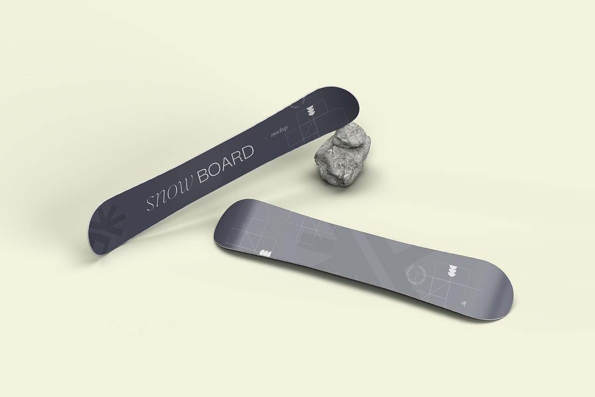 Snowboard Mockup Pack, a Product Mockup by fakhroo (Photo 5 of 5)
