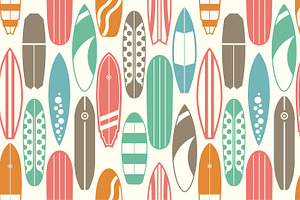 Retro Surfboard Pattern Set