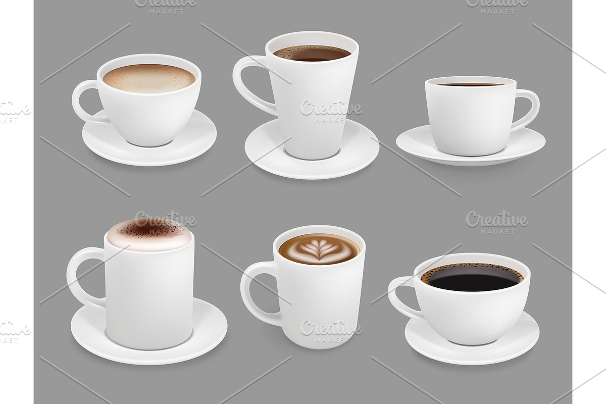 Coffee cup collection. Hot drinks, a Background Graphic by Onyx