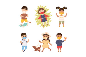 New Normal Lifestyle with Happy Boy, a Person Illustration by TopVectors