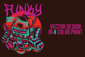 Funky Robot Illustration