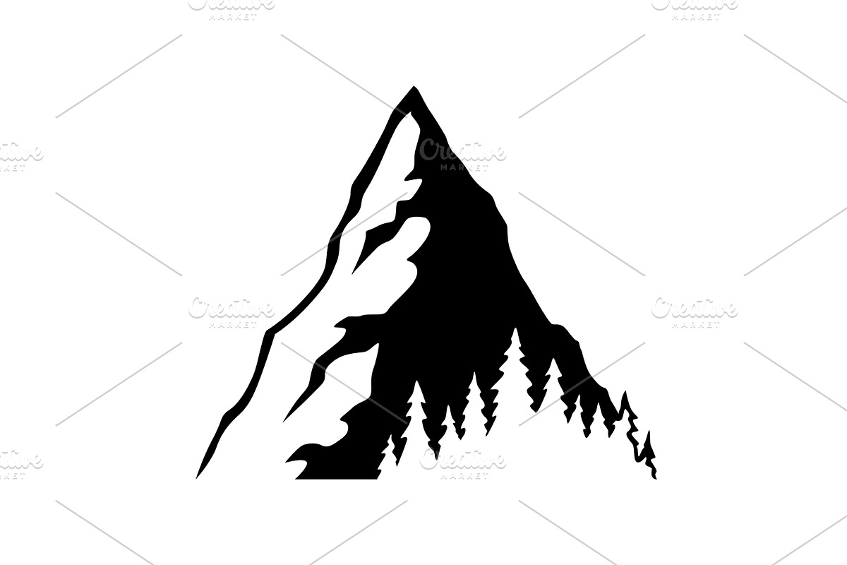 Black mountain, hill and rock, a Sport Illustration by Things for designers