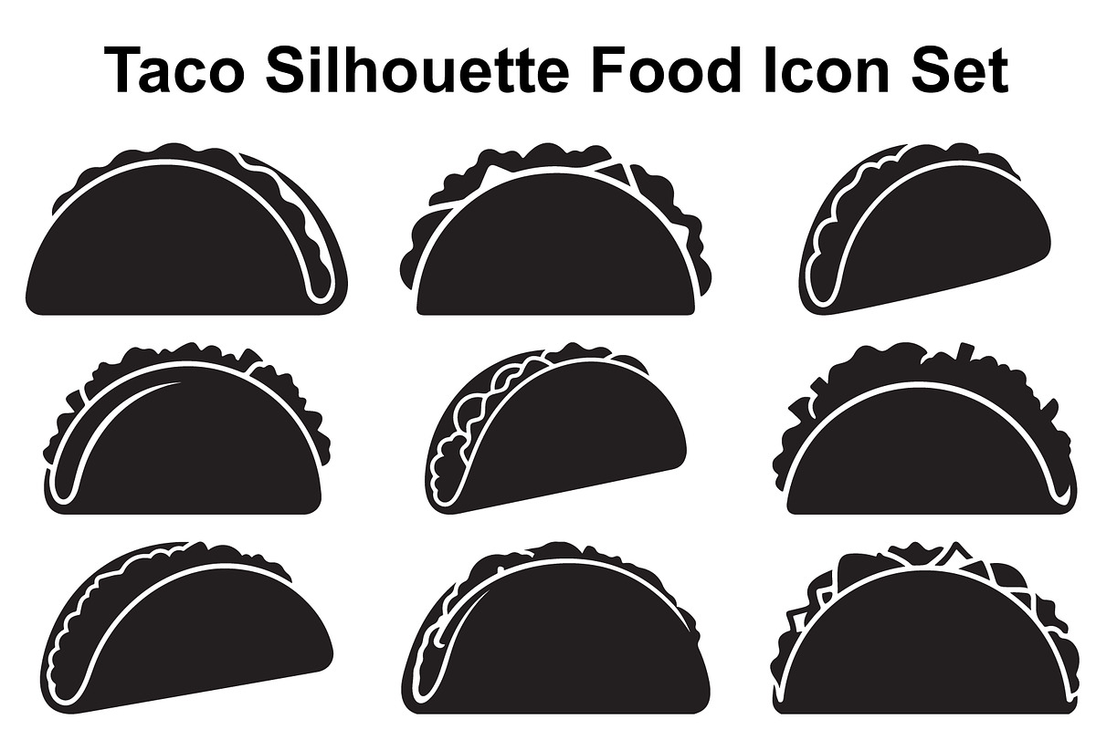 Stuffed Taco Silhouette Collection, an Object Graphic by Designer_Momina (Photo 1 of 3)