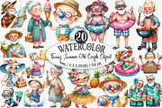 Funny Summer Old Couple Clipart, an Illustration by Designking (Thumbnail 1 of 4)
