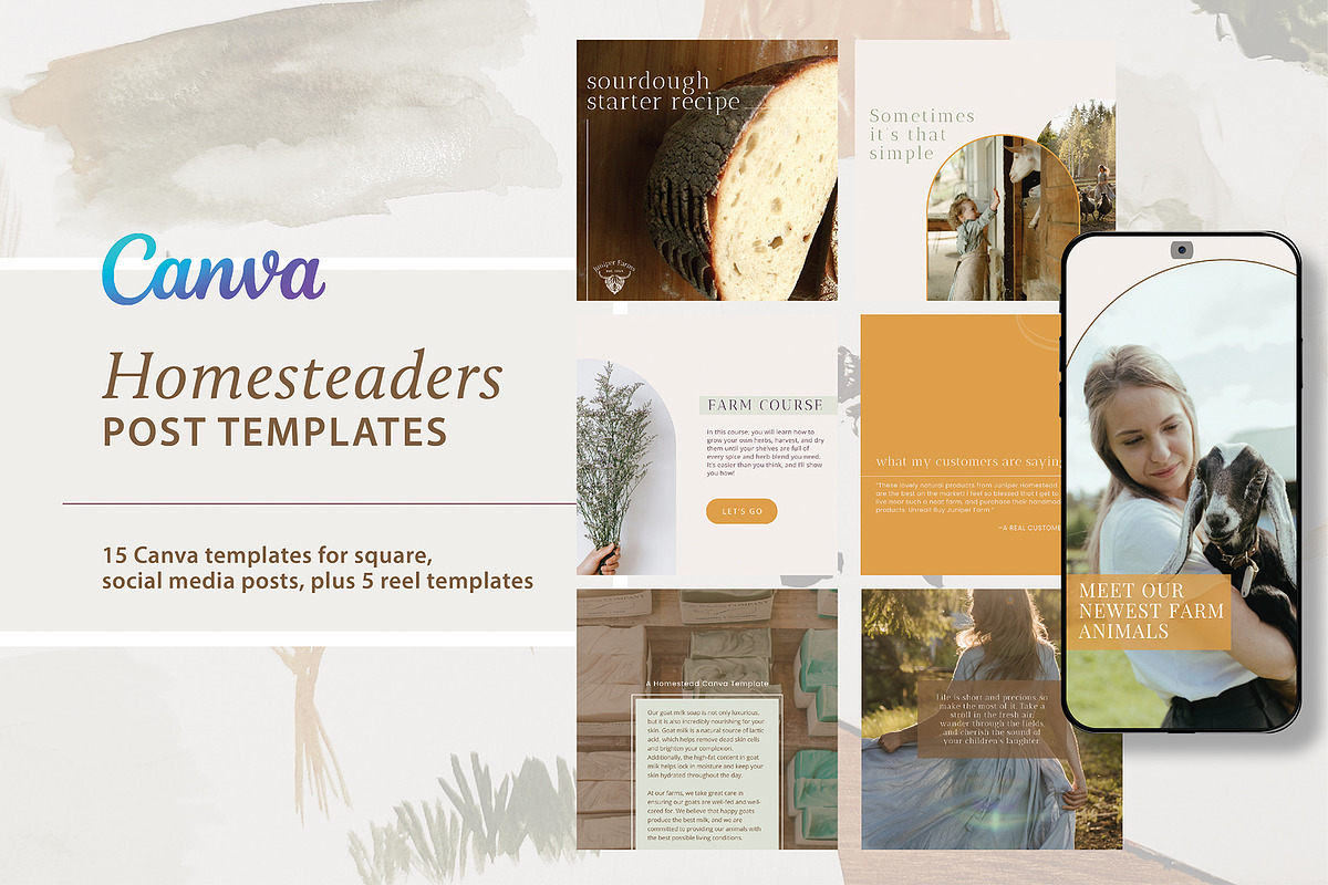 Homestead Social Media Templates, a Templates & Theme by Finicky Fox Design (Photo 1 of 3)