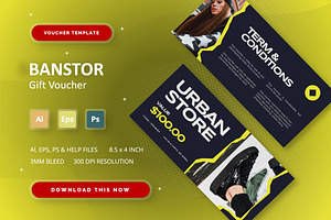 Banstor - Gift Voucher, a Print Template by StreaksideStd