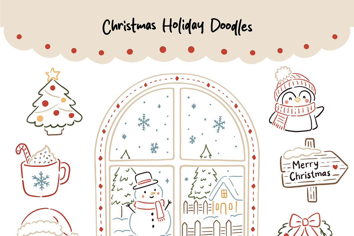 Christmas Doodles Bundle, a Seasonal Illustration by An Design (Photo 2 of 10)