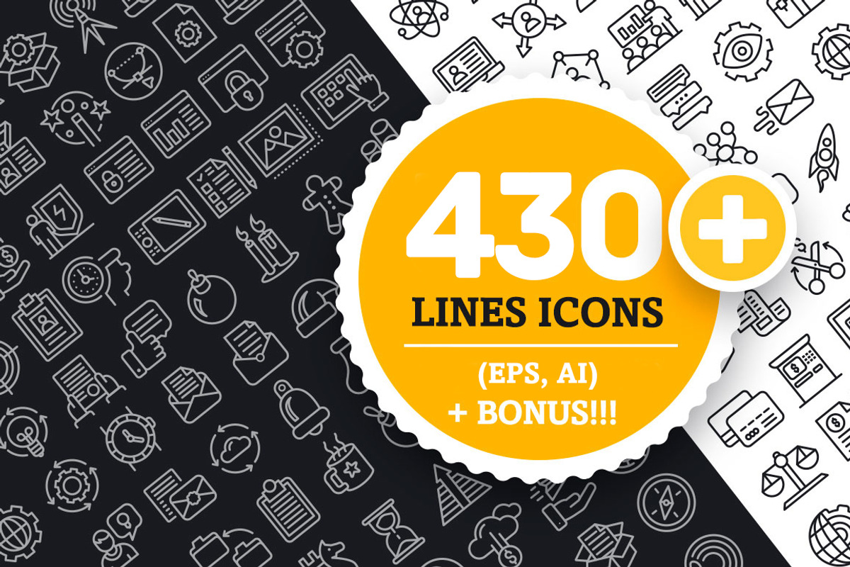 Collection Lines Icons (430+), an Outline Icon by ToozDesign (Photo 1 of 18)