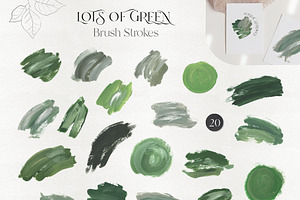 Watercolor Spring Greenery Pack