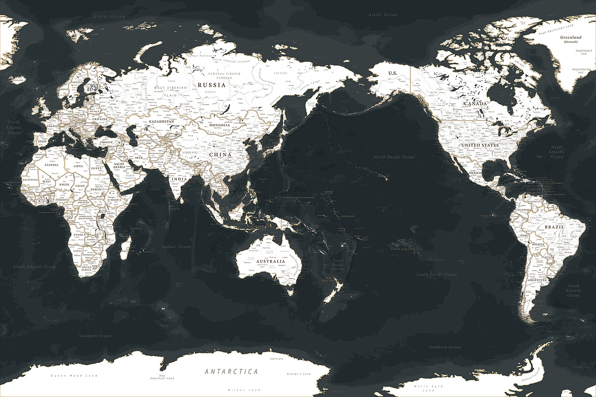 Vector World Map - Pacific View, a Graphic by PorcuPen Works (Photo 2 of 6)
