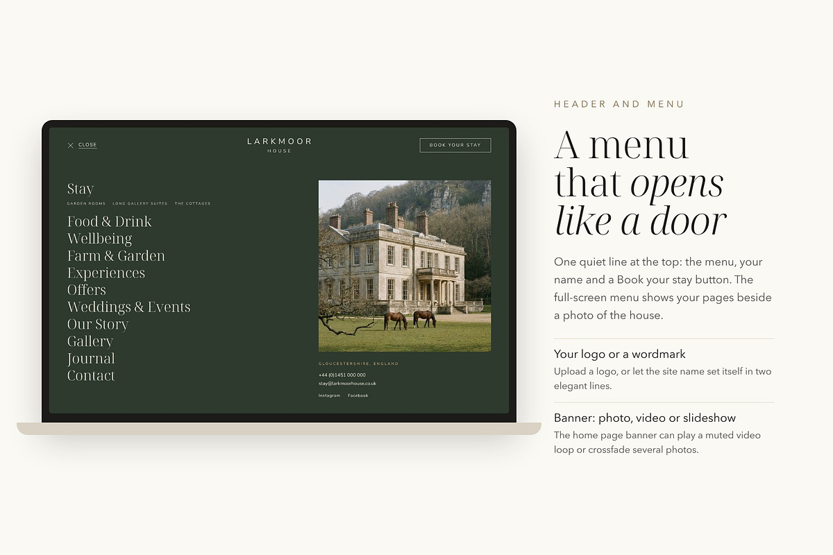 Larkmoor Luxury Hotel Theme, a WordPress Template by Tomasz Ganclerz (Photo 14 of 19)