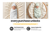 Baby Swaddle & Beanie Mockup Set, an Apparel Mockup by Mockups Studio (Thumbnail 7 of 8)