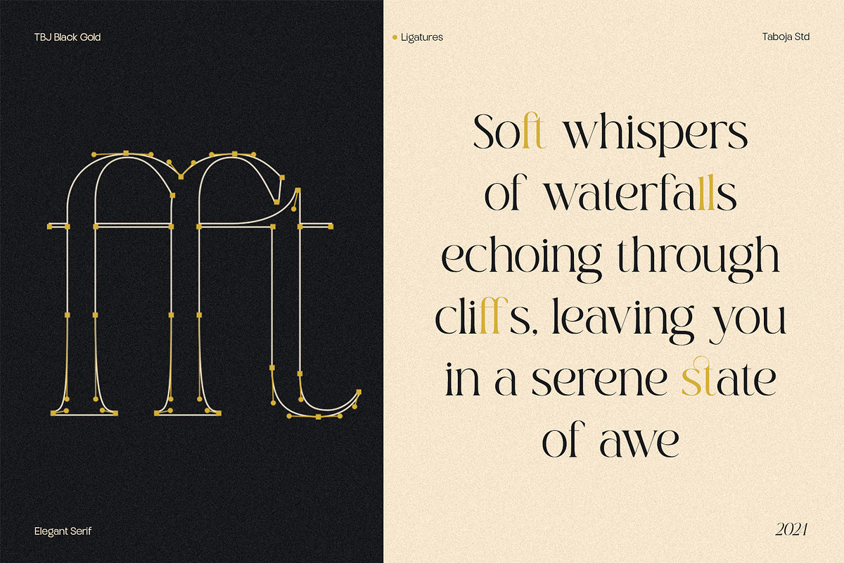 TBJ Black Gold 2-Styles Serif, a Serif Font by Taboja Studio (Photo 8 of 15)