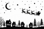 Xmas Reindeer Scene Silhouettes, an Illustration by musafir_fashion (Thumbnail 11 of 21)