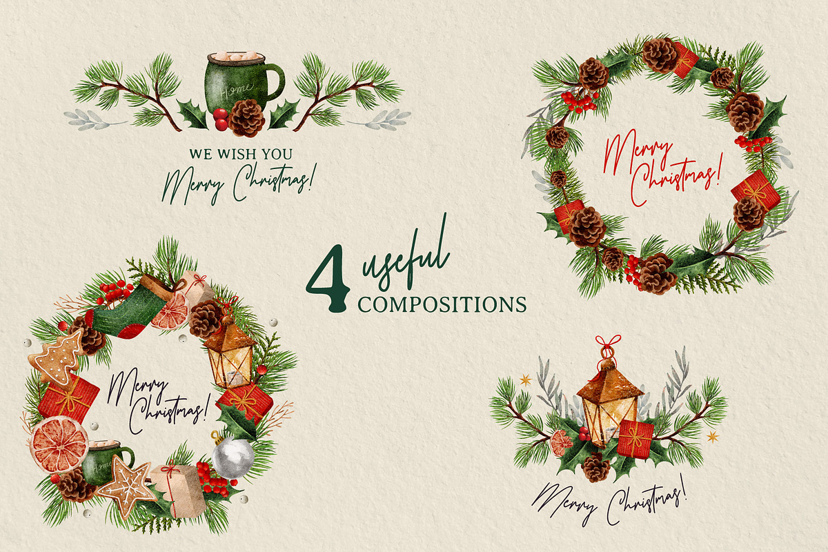 Christmas Vibrant Watercolor Set, an Object Illustration by Cyrografik Shop (Photo 5 of 8)