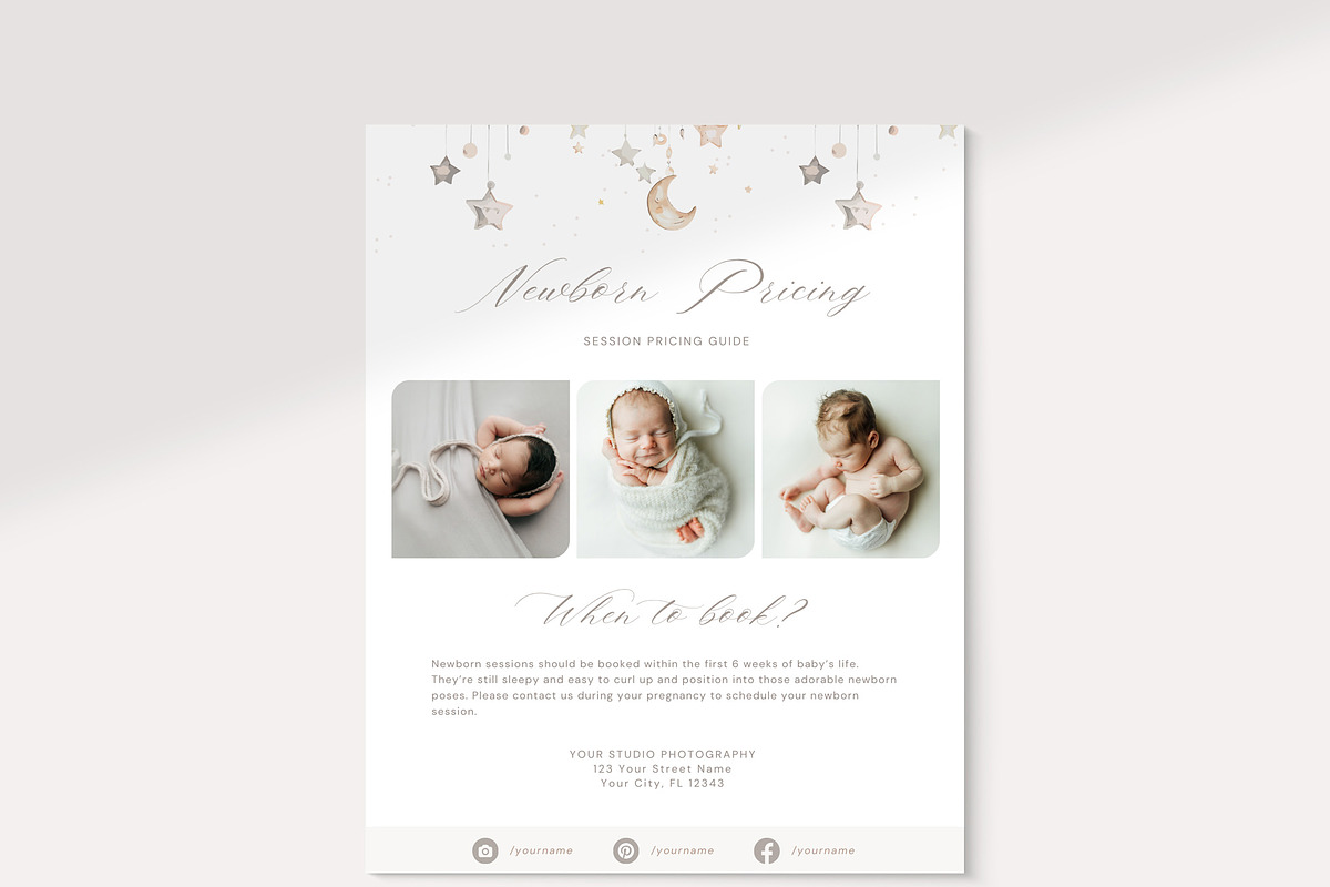 Newborn Photography Price List Canva, a Templates & Theme by Sweet Little Muse (Photo 2 of 5)