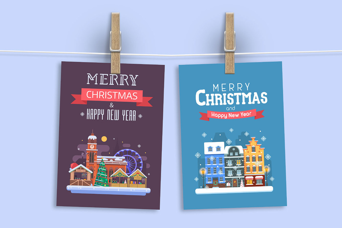 New Year and Christmas Cards, a Card Template by Alex Krugli (Photo 5 of 7)