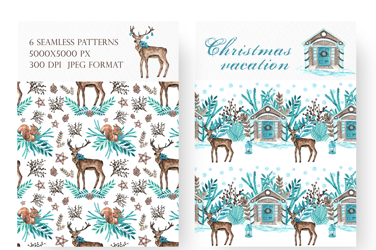 Christmas watercolor set. New Year., a Seasonal Illustration by SabinaWatercolorArt (Photo 6 of 12)