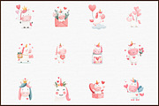 Watercolor Unicorn Valentines Clipar, an Illustration by Sublimation Artist (Thumbnail 3 of 6)
