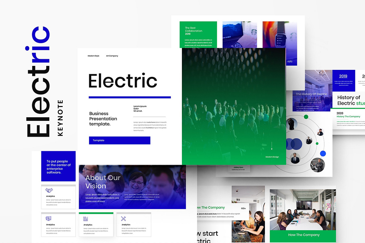 Electric – Business Keynote Template, a Presentation Template by Dens Creative Studio (Photo 1 of 6)