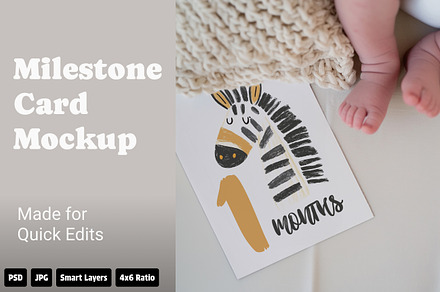 Baby Milestone Card Mockup