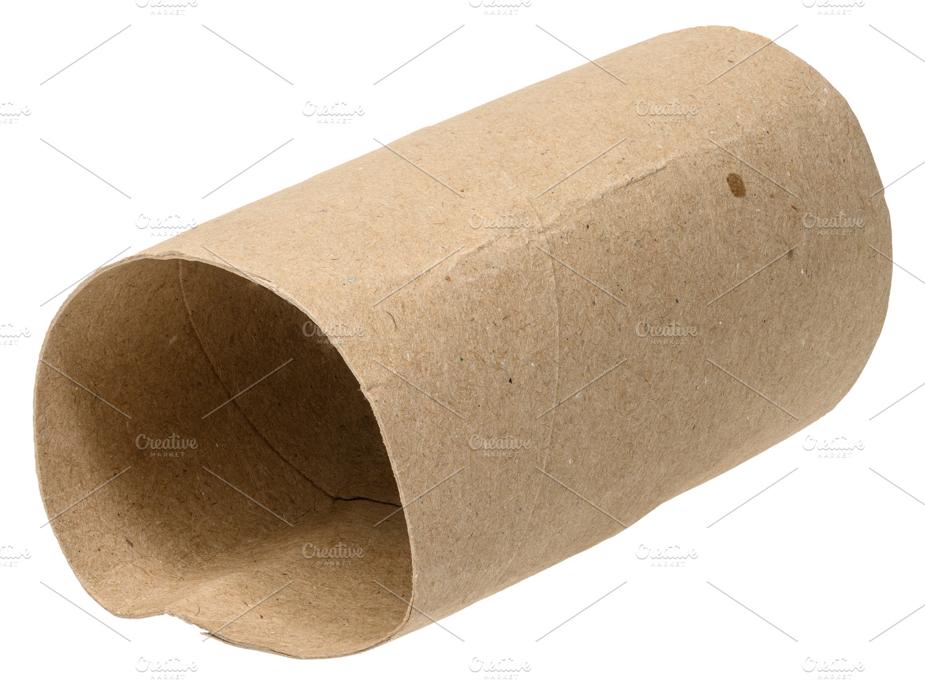 Brown paper tube from finished toilet paper on isolated backgrou, an Abstract Photo by ndanko