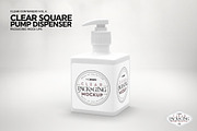 Clear Square Pump Dispenser Mockup, a Cups & Container Mockup by INCDesign (Thumbnail 7 of 8)