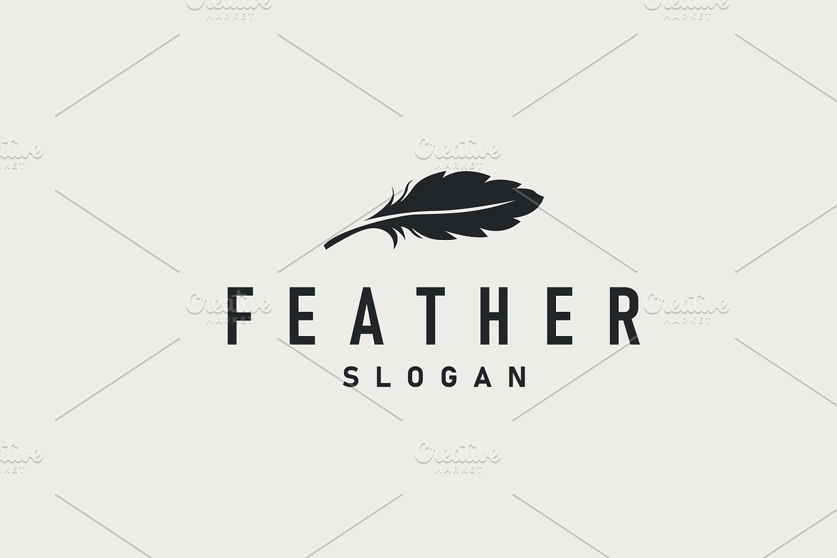Feather Logo Design Minimalist, a Branding & Logo Template by Maylianaw28