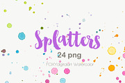 Watercolor splatters paint splashes, an Illustration by FOXYdigitalart (Thumbnail 2 of 3)