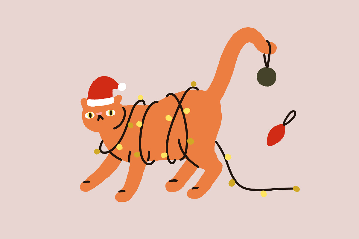 Cute, funny Christmas cats set, an Animal Illustration by Good Studio (Photo 3 of 22)