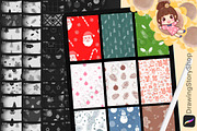 150Procreate Christmas Pattern Brush, a Brush Add-On by DrawingStoryShop (Thumbnail 1 of 6)