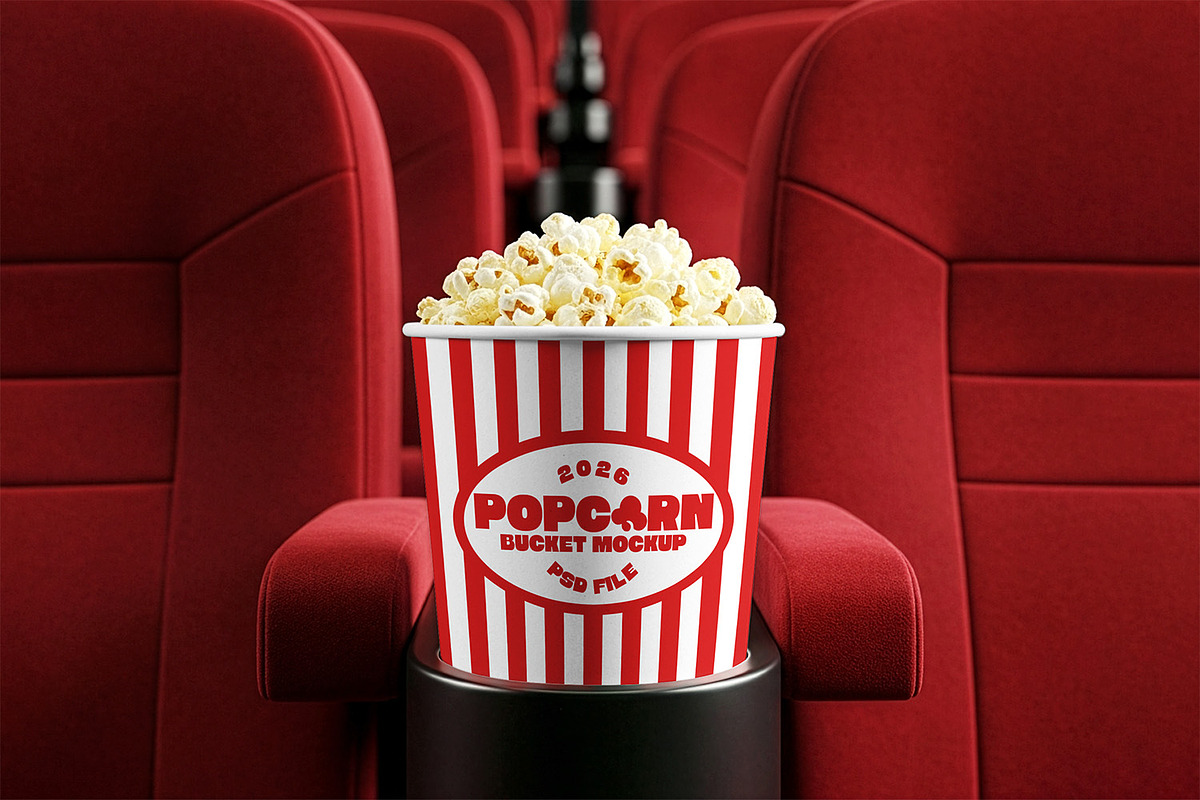 Popcorn Bucket Mockup, a Cups & Container Mockup by Nathatype (Photo 8 of 9)