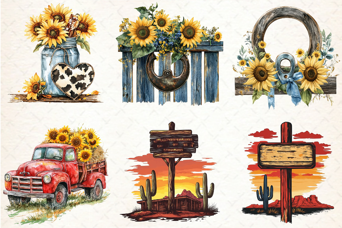 Western Boho Wedding Clipart, an Illustration by Libby Wishes (Photo 3 of 8)