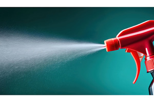 Red spray bottle releasing a fine, a Background Photo by Igor Tichonow