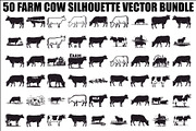 Farm Cow Silhouette Vector Bundle, an Illustration by Designs_River (Thumbnail 1 of 51)
