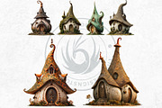 Fairy Tale Houses PNG Clipart Set V2, a Decorative Illustration by ThatsDesignArt (Thumbnail 5 of 10)