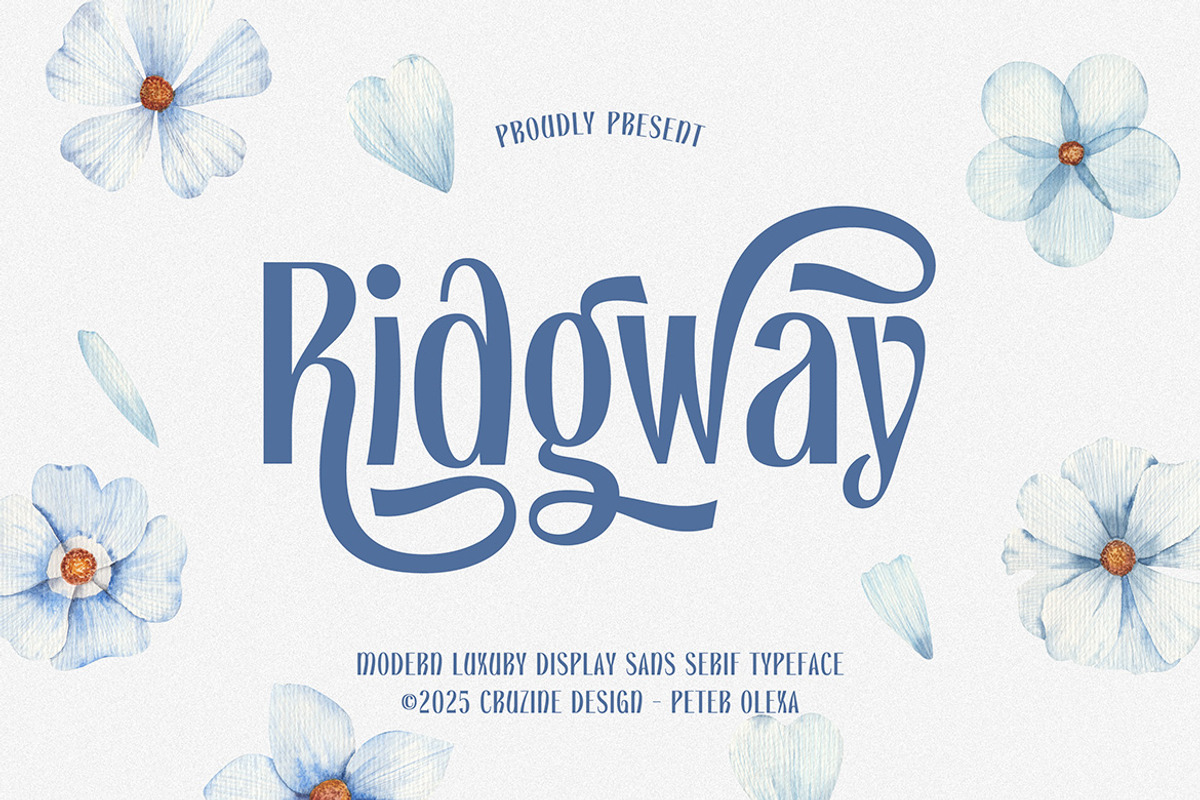 Ridgway, a Sans Serif Font by Cruzine (Photo 1 of 8)