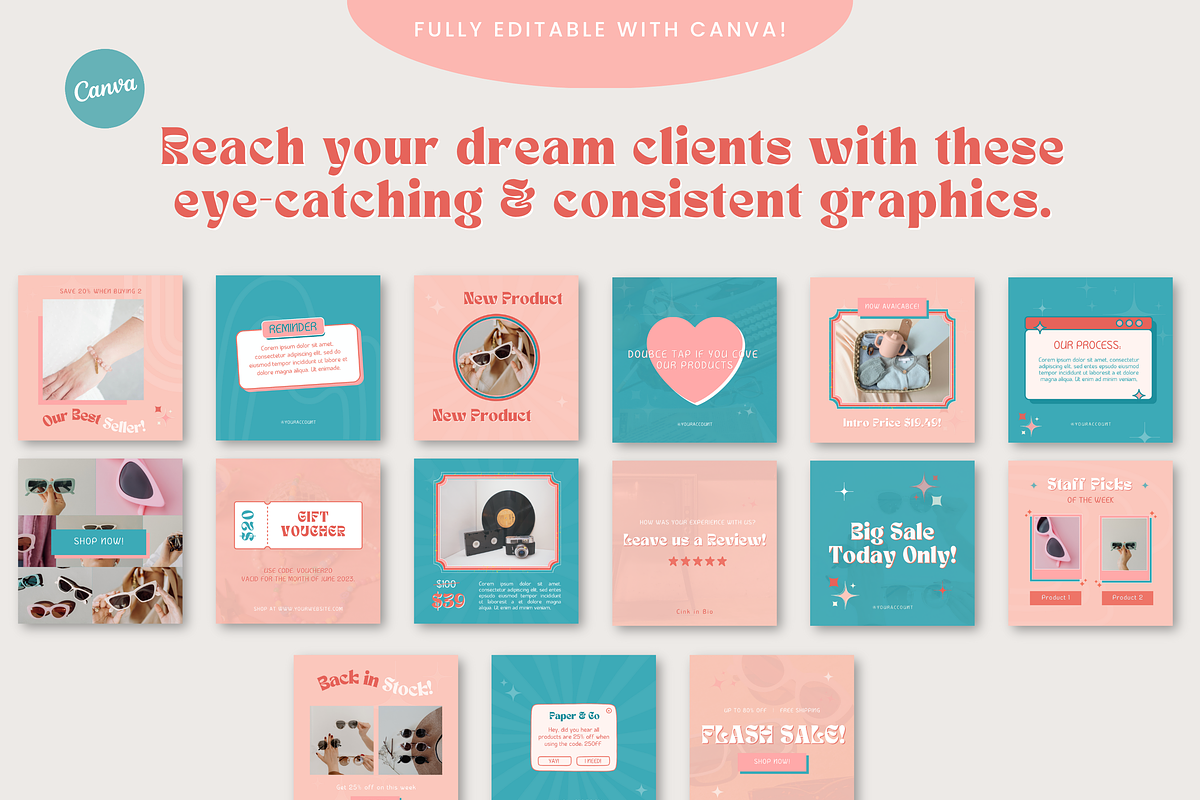 50 Instagram Post Templates - Canva, a Social Media Template by Gebers Marketing & Design (Photo 4 of 7)