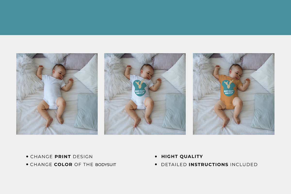 Baby Bodysuit Mockup Set + T-shirt, an Apparel Mockup by TrendkeyMockups (Photo 3 of 7)