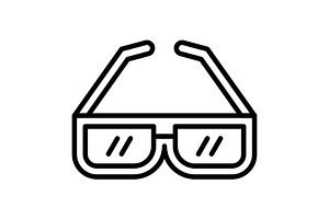 3d Glasses Line Icon, an Icon by Pexelpy