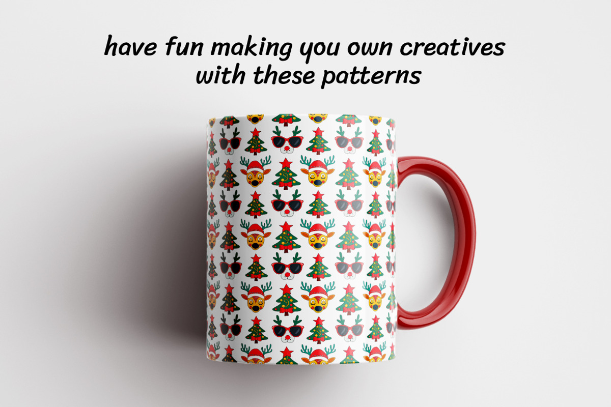 Merry Christmas Seamless Patterns, a Seasonal Illustration by InkyQueenArt (Photo 3 of 5)