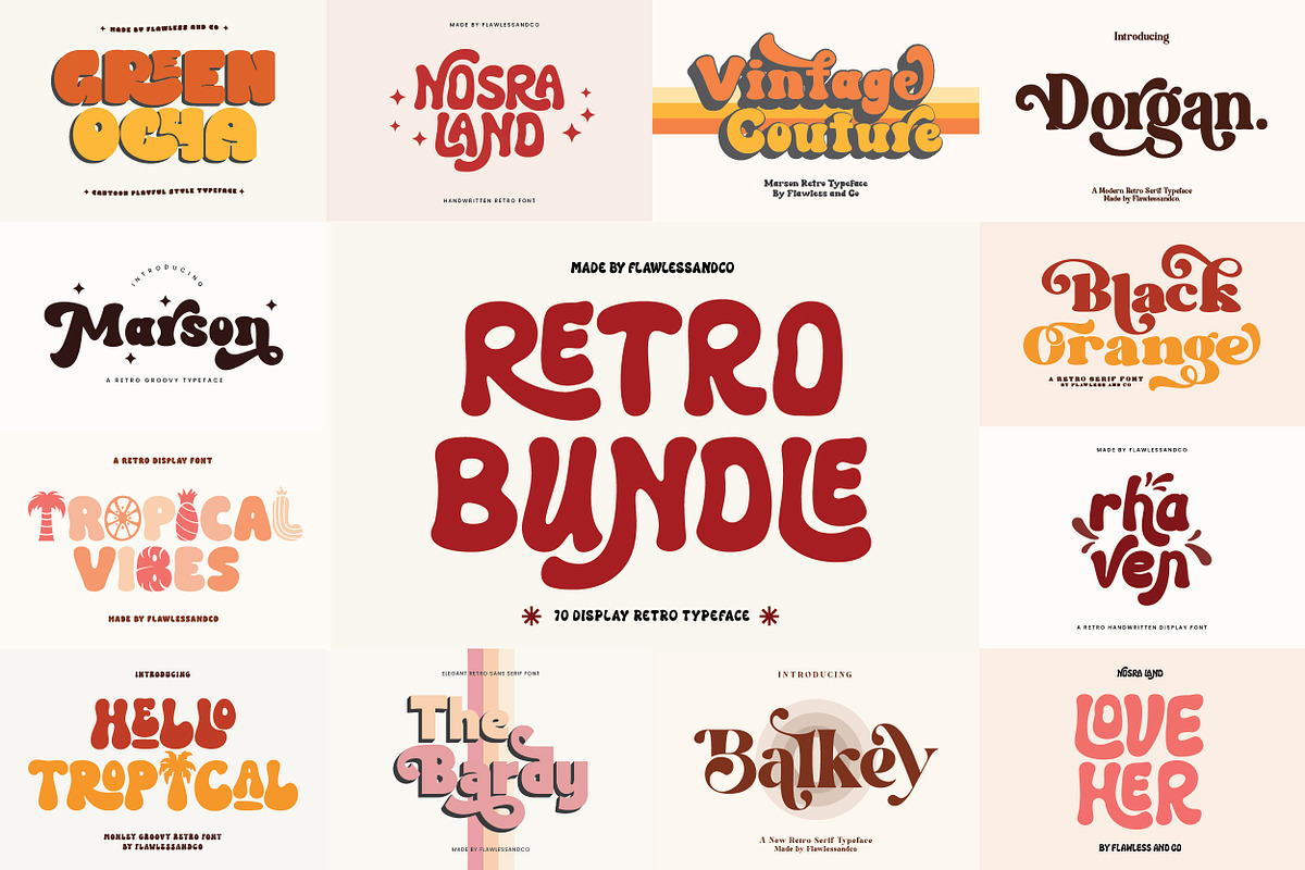Retro Font Bundle, a Font by Flawless And Co (Photo 1 of 11)