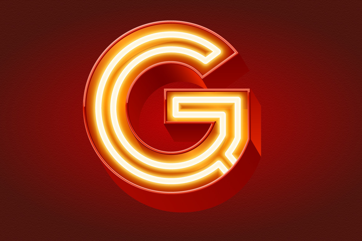 Realistic vector neon alphabet 2 preview 5