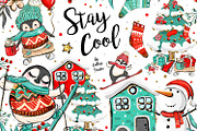 Winter Clipart, Cute Penguins, an Illustration by Collart Studio (Thumbnail 1 of 10)