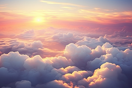 beautiful clouds with a lovely sunset, colorful and realistic aerial view. Gene, a Background Photo by José Manuel Gelpi